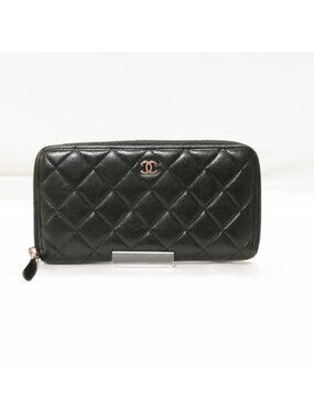 Chanel Zip Around Wallet Silver